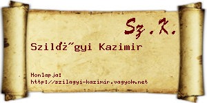 Szilágyi Kazimir névjegykártya